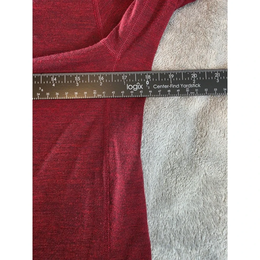 Nike Running Dri-FIT Long Sleeve Shirt Womens Small Red Heathered Thumbhole Top